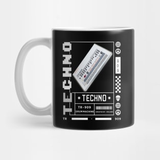 TECHNO  - TR 909 Drum Machine (Black) Mug